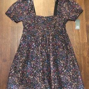 Floral pattern baby doll shift dress